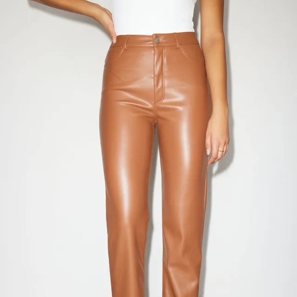 Gisele Faux Leather Straight Pants - Picture 2 of 6